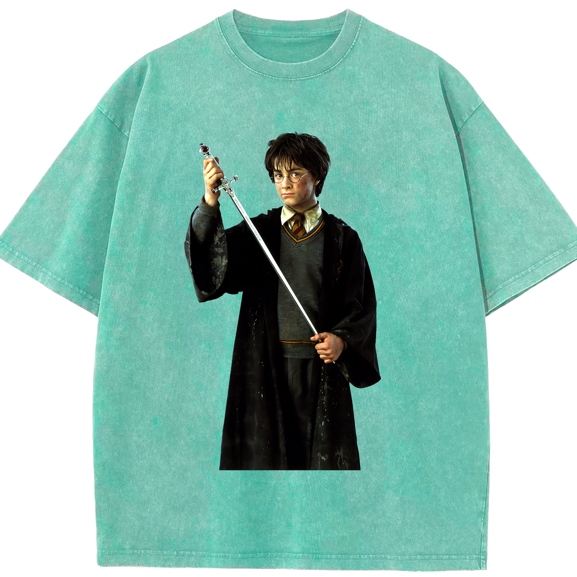 （画像用） Harry Potter ハリー・ポッターシリーズ 綿100% ヴィンテージ風 半袖Tシャツ（フロントプリント）